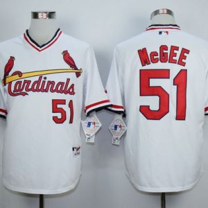 Cardinals #51 Willie McGee White 1982 Turn Back The Clock Stitched Jersey
