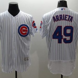 Cubs #49 Jake Arrieta White Flexbase Authentic Collection Stitched Jersey