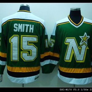 Stars #15 Bobby Smith Stitched Green CCM Throwback Jersey