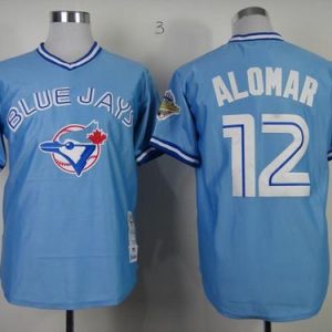 Mitchell And Ness 1993 Blue Jays #12 Roberto Alomar Blue Stitched Throwback Jersey