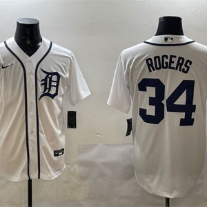 Detroit Tigers #34 Jake Rogers White Cool Base Stitched Jersey