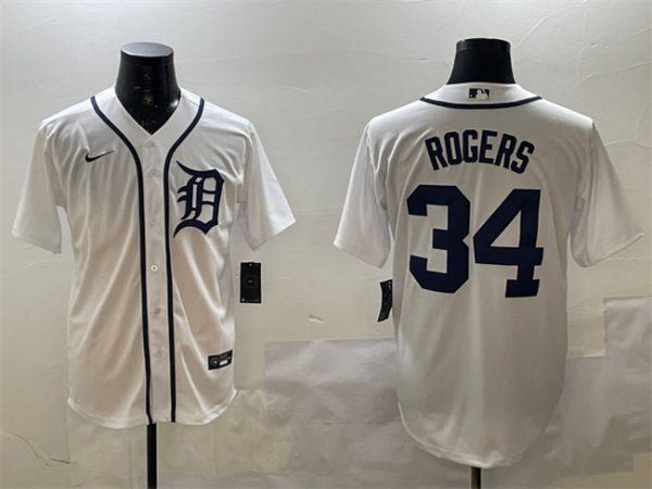 Detroit Tigers #34 Jake Rogers White Cool Base Stitched Jersey