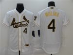 St. Louis Cardinals #4 Yadier Molina White Golden Flex Base Stitched Jersey