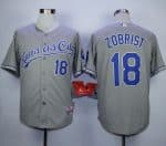 Royals #18 Ben Zobrist Grey Cool Base Stitched Jersey