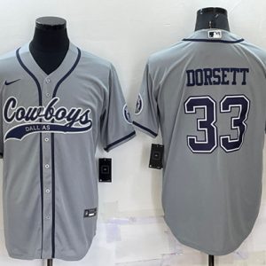 Dallas Cowboys #33 Tony Dorsett Gray Cool Base Stitched Baseball Jersey