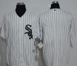White Sox Blank White(Black Strip) New Cool Base Stitched Jersey