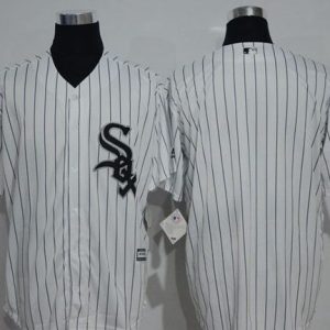 White Sox Blank White(Black Strip) New Cool Base Stitched Jersey