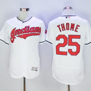 Indians #25 Jim Thome White Flexbase Authentic Collection Stitched Jersey