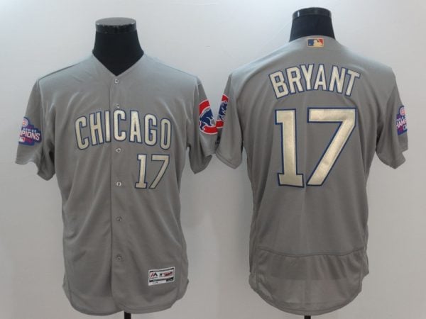 Chicago Cubs #17 Kris Bryant World Series Champions Gold Program Flexbase Stitched Jersey