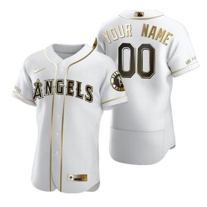 Los Angeles Angels Customized White Golden Edition Flex Base Sttiched Jersey