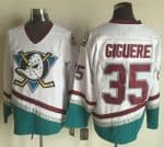 Ducks #35 Jean-Sebastien Giguere White CCM Throwback Stitched Jersey