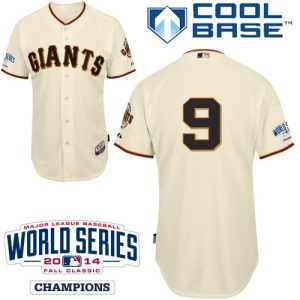 Giants #9 Brandon Belt Cream Cool Base W 2014 World Series Patch Stitched Jersey