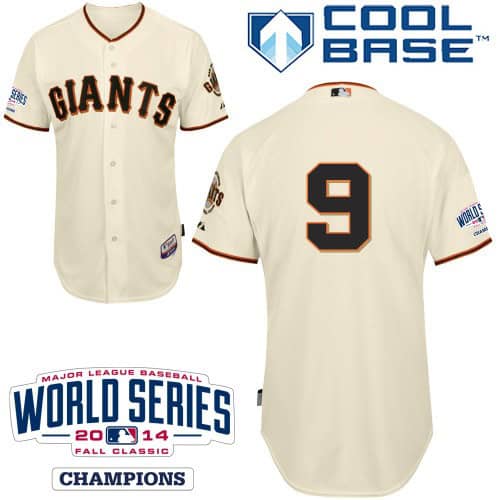 Giants #9 Brandon Belt Cream Cool Base W 2014 World Series Patch Stitched Jersey