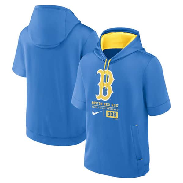 Boston Red Sox Blue City Connect Short Sleeve Pullover Hoodie
