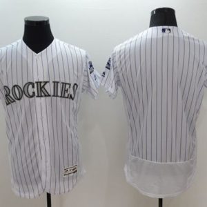 Rockies Blank White Flexbase Authentic Collection Stitched Jersey