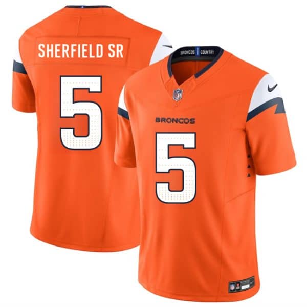 Denver Broncos #5 Trent Sherfield Sr Orange 2025 F.U.S.E. Vapor Limited Stitched Jersey