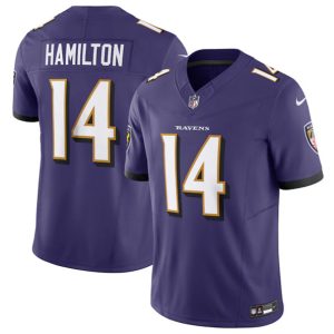 Baltimore Ravens #14 Kyle Hamilton Purple 2023 F.U.S.E Vapor Jersey