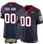 Houston Texans Custom Navy 2023 F.U.S.E. AFC South Champions Patch Vapor Limited Stitched Jersey