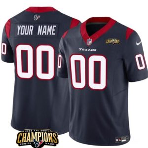Houston Texans Custom Navy 2023 F.U.S.E. AFC South Champions Patch Vapor Limited Stitched Jersey