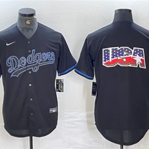 Los Angeles Dodgers Team Big Logo Black Fashion Stitched Jerseys