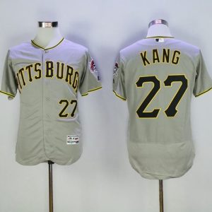 Pirates #27 Jung-Ho Kang Grey Flexbase Authentic Collection Stitched Jersey