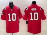 New England Patriots #10 Drake Maye Red 2024 Draft Vapor Limited Stitched Jersey