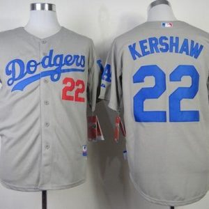 Dodgers #22 Clayton Kershaw Stitched Grey Jersey