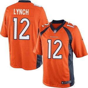 Broncos #12 Paxton Lynch Orange Team Color Stitched Limited Nike Jersey