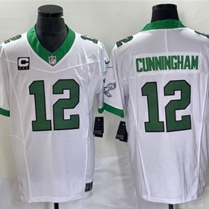 Philadelphia Eagles #12 Randall Cunningham White 2023 F.U.S.E. With C Patch Vapor Untouchable Stitched Jersey