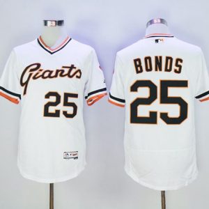 Giants #25 Barry Bonds White Flexbase Authentic Collection Cooperstown Stitched Jersey