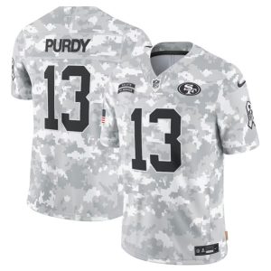 San Francisco 49ers #13 Brock Purdy Arctic Camo 2024 F.U.S.E. Salute To Service Limited Stitched Jersey