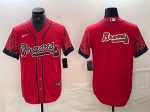 Atlanta Braves Red Team Big Logo City Connect Cool Base Stitched Jersey