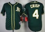 Athletics #4 Coco Crisp Green Cool Base Stitched Jersey