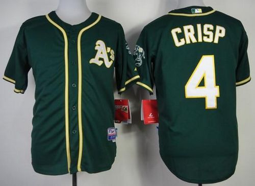 Athletics #4 Coco Crisp Green Cool Base Stitched Jersey