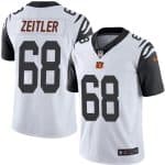 Bengals #68 Kevin Zeitler White Stitched Limited Rush Nike Jersey