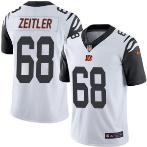 Bengals #68 Kevin Zeitler White Stitched Limited Rush Nike Jersey