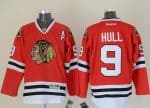 Blackhawks #9 Bobby Hull Red Stitched Jersey
