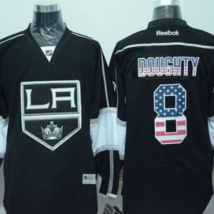 Kings #8 Drew Doughty Black USA Flag Fashion Stitched Jersey