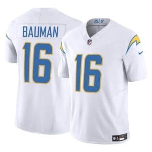 Los Angeles Chargers #16 Casey Bauman White 2024 F.U.S.E. Vapor Limited Stitched Jersey
