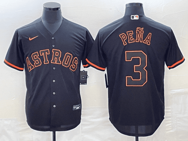Houston Astros #3 Jeremy PeNa Black Cool Base Stitched Jersey