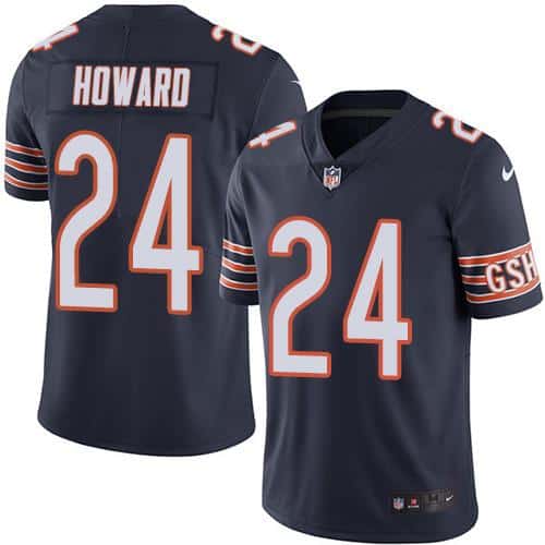 Bears #24 Jordan Howard Navy Blue Stitched Limited Rush Nike Jersey