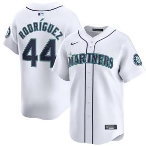 Seattle Mariners #44 Julio Rodr¨ªguez White Home Limited Stitched Jersey