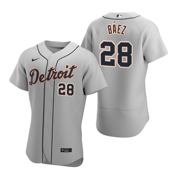 Detroit Tigers #28 Javier B¨¢ez Grey Flex Base Stitched Jersey