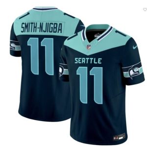 Seattle Seahawks #11 Jaxon Smith-Njigba Navy Blue F.U.S.E. 'Seattle City' Vapor Limited Stitched Jersey