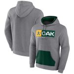 Oakland Athletics Heathered Gray Iconic Steppin Up Fleece Pullover Hoodie