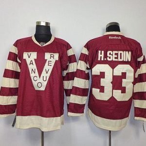 Canucks #33 Henrik Sedin Red Stitched Jersey