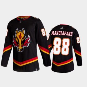 Calgary Flames #88 Andrew Mangiapane 2020-21 Black Reverse Retro Stitched Jersey