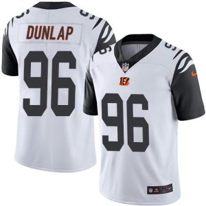 Bengals #96 Carlos Dunlap White Stitched Limited Rush Nike Jersey