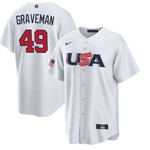 USA #49 Kendall Graveman 2023 White World Classic Stitched Jersey