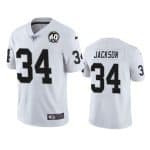 Raiders #34 Bo Jackson Black White 60th Anniversary Vapor Stitched 100th Season Jersey